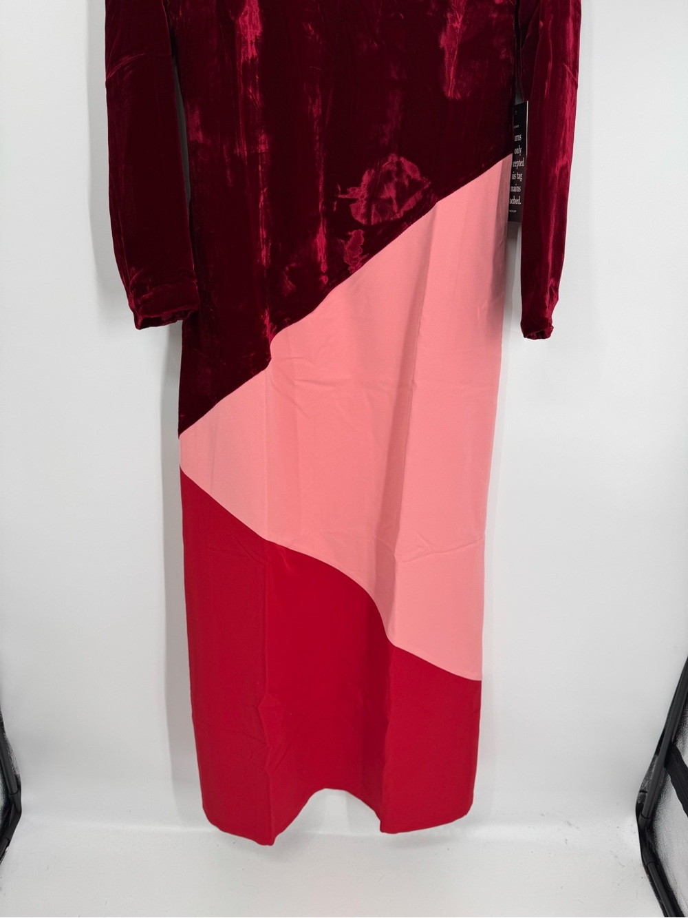 NWT Tuckernuck Colorblocked Tricolor Velvet Maxi Dress Size M - Picture 3 of 13